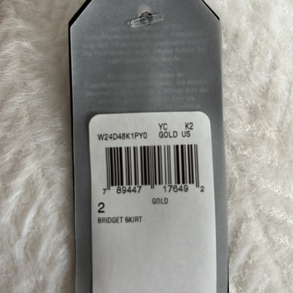 Guess Bridget Skirt in Gold, size 2 - Picture 3 of 3